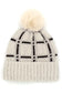 Plaid Pattern Pom Pom Beanie