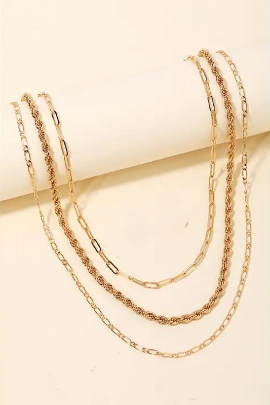 Assorted Rope Chain Link Layered Necklace Set