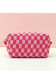 Checkered Pattern Zipper Makeup Bag